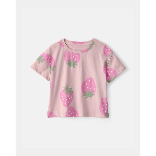 Toddler Girl Strawberry Relaxed Top - Pink | Carter's