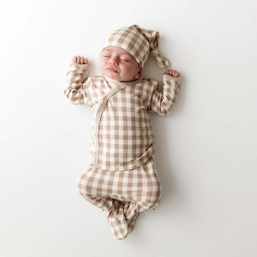 Take Me Home Set with Cap in Gingham Bisque