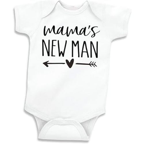 Bump and Beyond Designs Funny Baby Boy Clothes, Mama's New Man Onepiece (12-18 Months)