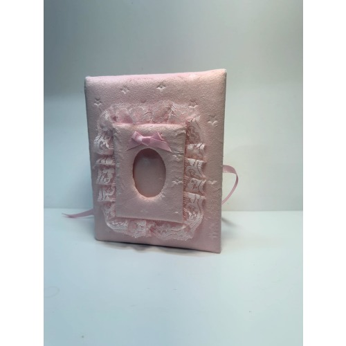Minky Star Baby Photo Album, Pink Lace, Personalized Shower Gift