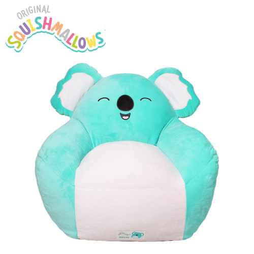 Squishmallows Official Kevin Bean Bag Chair - 30 in Wide Kids Squishy Soft Chair, Teal