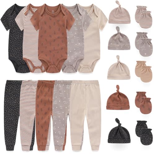 Kiddiezoom Unisex Baby Layette Essentials Giftset Clothing Set 19-Piece For Newborn Baby