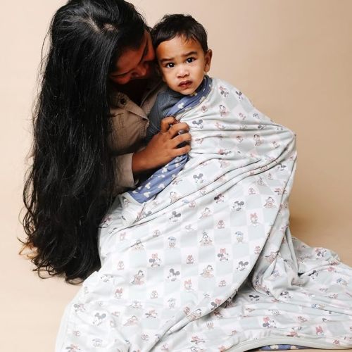 Copper Pearl Jumbo 3-Layer Baby Blanket: Soft Baby Quilts for Boys and Girls | Breathable, Cozy, Toddler Blanket | Baby Quilt for Newborns | 46x46 Premium Polyester/Rayon | Mickey Mouse & Friends