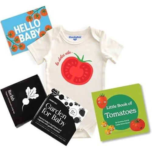 Chunky Deli Baby Tomato Gift Bundle Book Toy Play Activity Set 0-6 Month