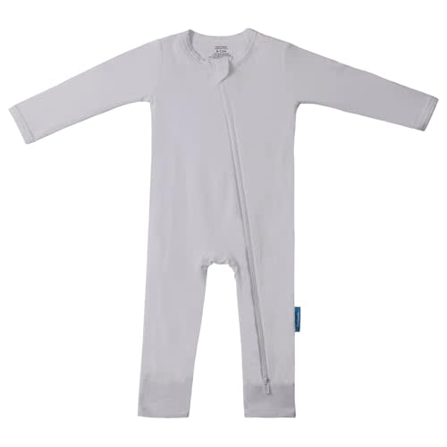 PurComfy Baby Long Sleeve Romper Jumpsuit, Premium Soft Rayon One Piece Pajamas Boy Girl 2-Way Zipper Coverall Sleeper
