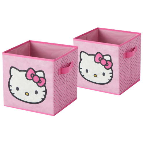Sanrio Hello Kitty Kids' 2-Pack Printed Storage Cubes, 10" x 10"