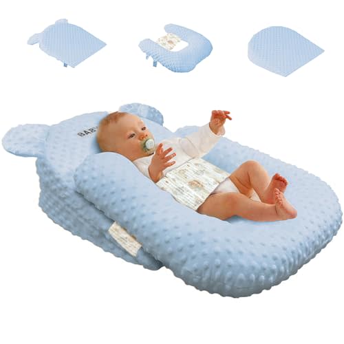 Baby Feeding Pillow Adjustable Newborn Nursing Pillow for Breastfeeding,Bottle Feeding Washable (Blue, One Size)