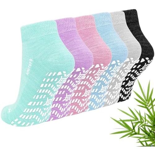 CaiDieNu Non Slip Socks for Women: Hospital Grip Diabetic Socks for Elderly