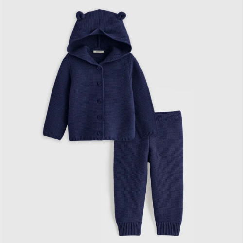 100% Organic Cotton Sweater Set in Navy