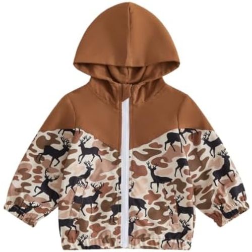 Hnyenmcko Toddler Baby Boy Windbreaker Camo Jacket Lightweight Zip Hoodie