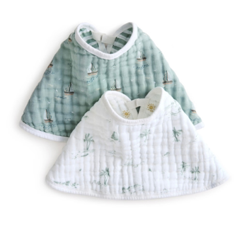 aden + anais Organic Cotton Muslin Oversized Burpy Bib in Sailing Seas