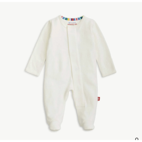 Cream Magnetic Me Footie — 6-9M