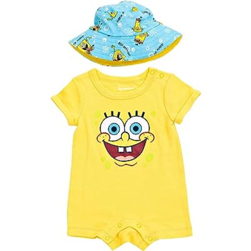 SpongeBob SquarePants Baby Romper and Hat Newborn to Infant
