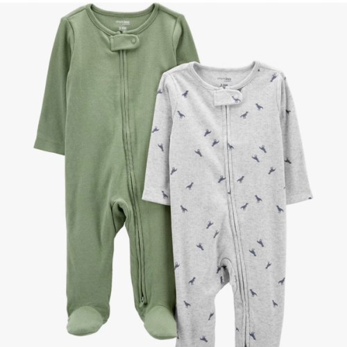 Simple Joys by Carter's Unisex Baby 2-Pack 2-Way Zip Textured Sleep and PlaySleepers