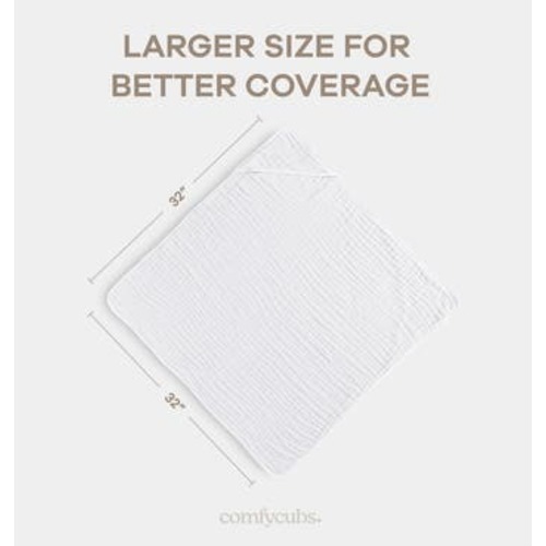 Hooded Baby Towels - 6 Layers, Pack of 2