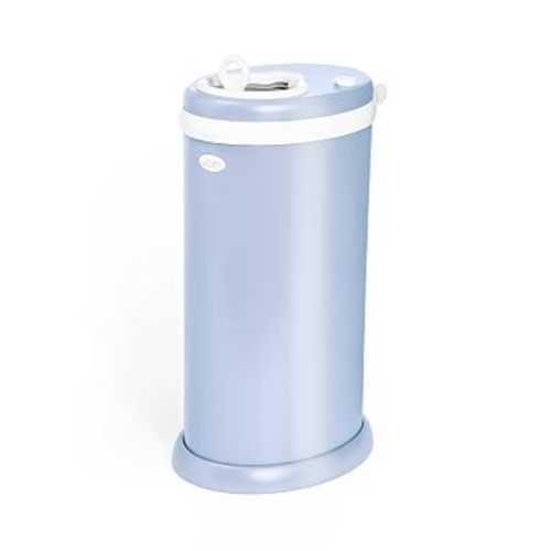 Ubbi Stainless Steel Diaper Pail, No Special Bag, Odor-Locking, Cloudy Blue