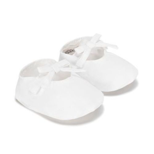 Hope & Henry Baby Linen Bow Front Soft Shoe, Soft White Linen Bow, 3-6 Months