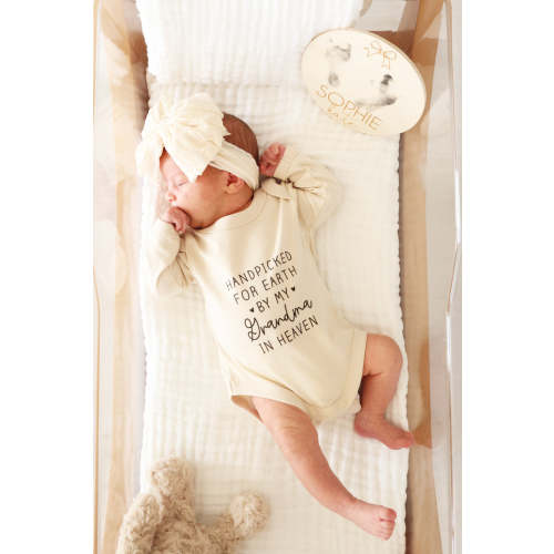 Personalized Handpicked Long Sleeve Graphic Bodysuit | Natural