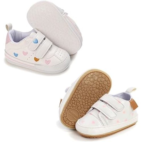Clowora Baby Boys Girls Shoes Non-Slip Rubber Sole Sneakers Infant First Walking Toddler Crib Shoes Newborn Loafers Flats.