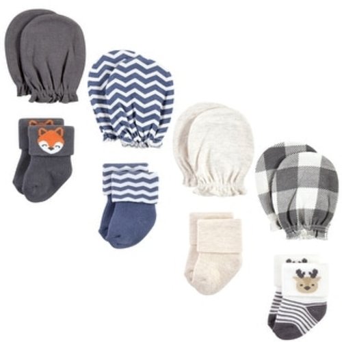 Hudson Baby Infant Boy Socks and Mittens Set, Woodland Boy, 0-6 Months - Woodland Boy