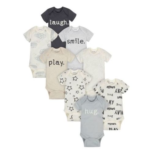 Onesies Brand Baby Neutral Short Sleeve Onesies Bodysuits - Words - 3-6 Months - 8-Pack