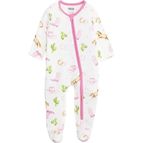 Mud Pie Baby Girl Pink Horse Zip Sleeper