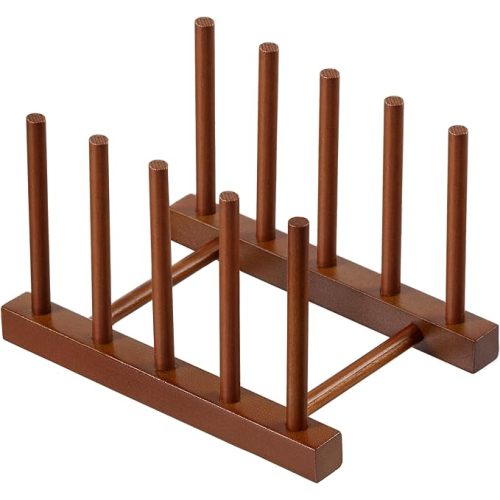 HBlife Teak Dish Plate Bowl Cup Book Pot Lid Cutting Board Drying Rack Stand Drainer Storage Holder Organizer Kitchen Cabinet（Keep Dry）