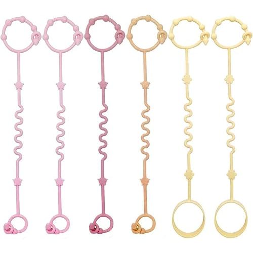 RTMOK Toy Straps for Baby,Silicone Setpacifier Clip,Applies to Car Seat Toy,Teether Toy,High Chair,Stroller Accessories,Baby Toy Clips,Cribs,Rocking Chair