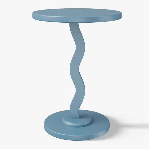 Mainstays Kids Wood Wavy Nightstand Side Table, Bluestone