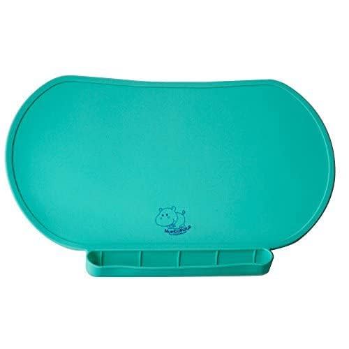 Silicone Children's Place Mat - Baby Mumbo | Food-Grade Quality with Unique Raised Edges for Spill Prevention | Lightweight, Portable, and Spill-Proof Tray (Giggle Green)
