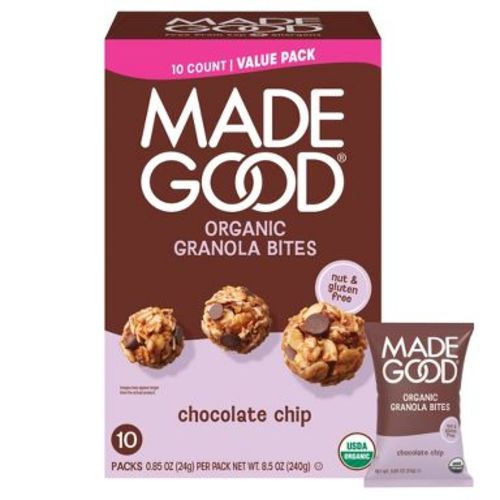 MadeGood Chocolate Chip Organic Granola Bites Family Pack - 8.5oz/10ct