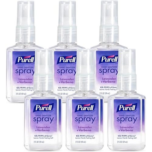 Purell Hand Sanitizer Spray Lavender, Travel Size 6ct x 2 fl oz, 2024-04-EC