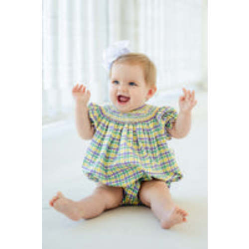 Mardi Gras Smocked Birdie Bubble