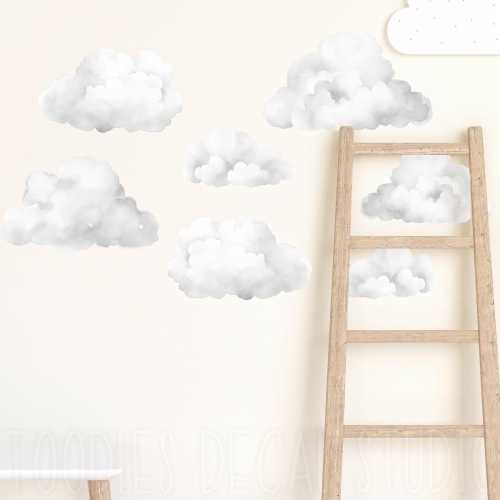 Watercolor Cloud Fabric Wall Decals: Nursery Wall Art Stickers