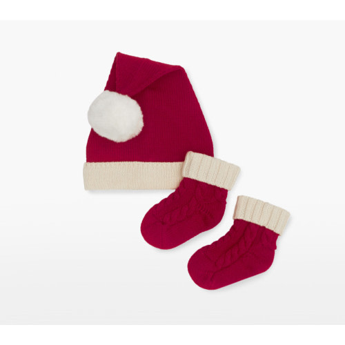 Santa Hat and Bootie Set