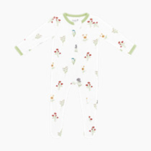 Kyte Baby Printed Zipper Footie - Wildflower, Newborn