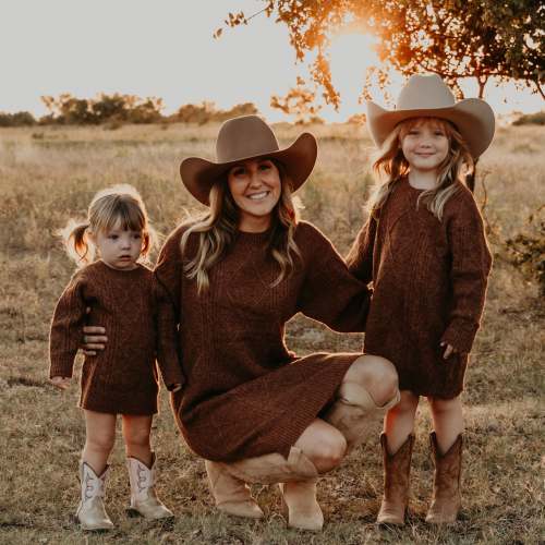 Cable Knit Sweater Dress in Rust (toddler-adult) – Cowkid Clothing Company