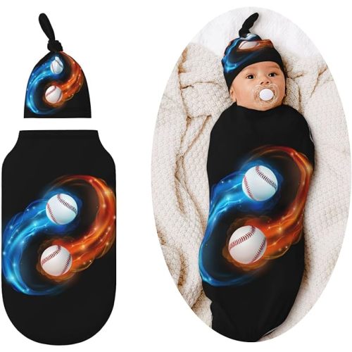 Baseball Swaddle Blankets Newborn Receiving Blanket Baby Swaddle Wrap Soft Sleeping Sack for Baby Girls Boys