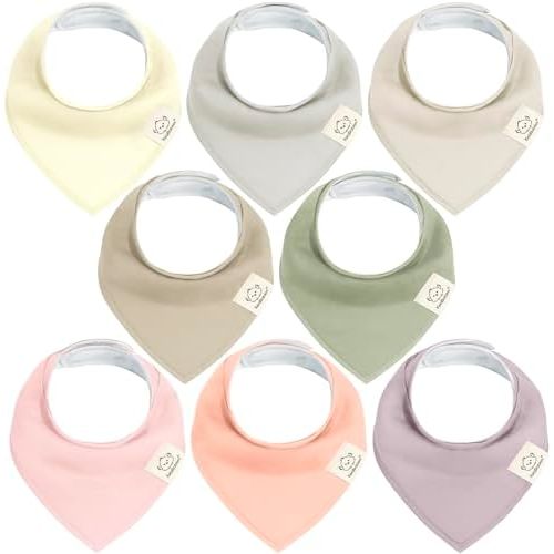 KeaBabies 8pk Organic Baby Bandana Bibs for Drooling and Teething, Embrace
