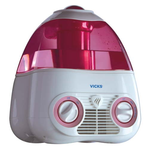 Vicks Starry Night Cool Mist Humidifier with Projector & VapoPad Scent Pad Heater 400 sq ft, Pink, V3700M