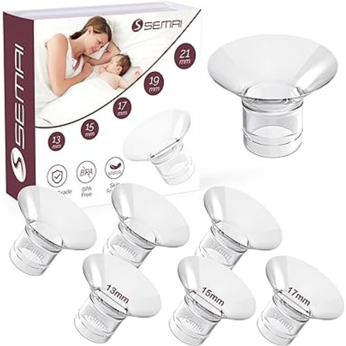Flange Insert 6PCS 13/15/17mm for Momcozy S9/S9pro/S10/S12/S12pro/Medela/Tsrete/Spectra/Bellababy etc 24mm Wearable Breast Pump, Reduce 24mm Tunnel Down to Other Correct Size