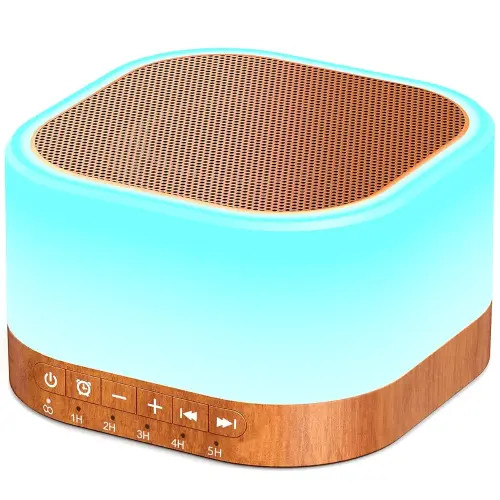 SleeZOO Machine à bruit blanc avec 25 sons apaisants, 12 couleurs de lumière avec 10 niveaux réglables, 32 volumes réglables, 5 minuteries, machine de sommeil portable pour adultes, enfants, bébés