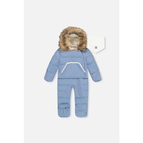 Baby Snug One Piece Snowsuit Adapted For Car Seats Blue Grey
