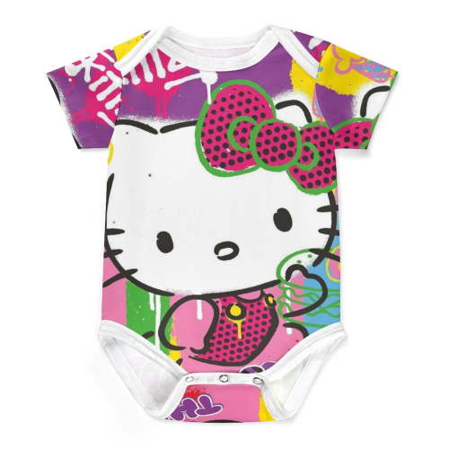 Hello Kitty Baby Bodysuit Boy Girl Clothes Soft Newborn Infant Outfit Short Sleeve Romper