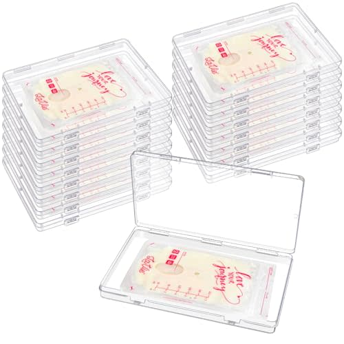 16 Pcs Clear Flat Breast Milk Freezer Storage Organizer, Space Saving Breastmilk Freezer Tray for Breastfeeding Bag Organization, Reusable Breastmilk Storage Containers, 7.48 x 5.11 x 0.67 in (16 Pcs)