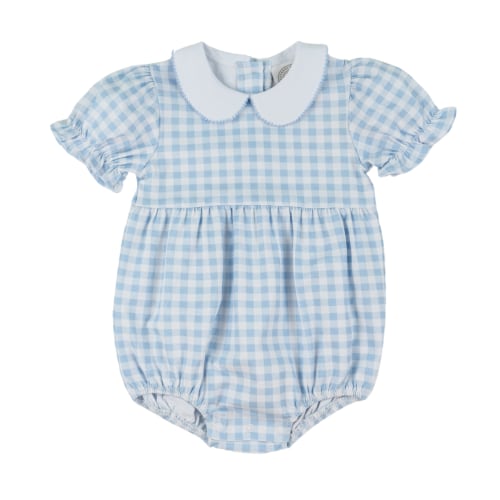 Girls Collins Classic Blue Gingham Bubble