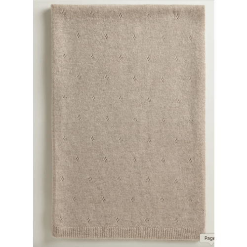 Cashmere Baby Blanket | Pointelle Cashmere Baby Blanket | Petit Louli, Biscuit