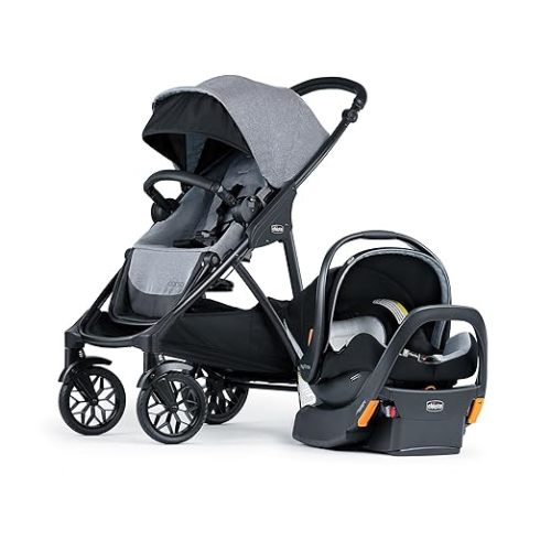 Chicco Corso LE ClearTex Modular Travel System, Canyon/Grey | Corso LE Modular Stroller, KeyFit Max ClearTex Infant Car Seat, Includes Base