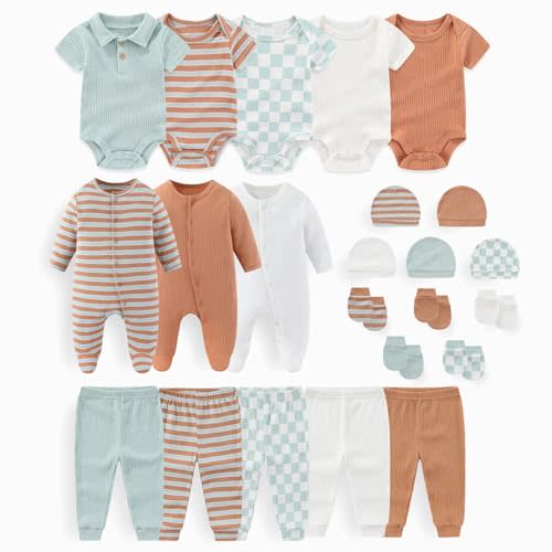 JELYLOVE Unisex Baby Boy Girl Clohtes Pants Sets 23 pack Cotton Casual New born Clothing Comfort Infant Birthday Outfit