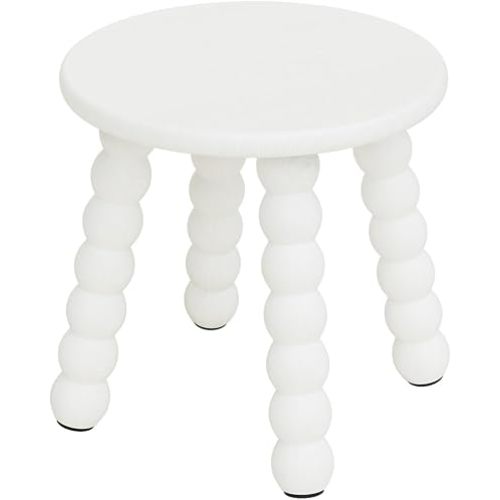 Solid Wooden Step Stool for Adults Kids, 11 inch Small Foot Stool, Non-Slip One Step Stool, Sturdy Foot Stool for Bathroom, Bedroom, Kichen, Plant Stand(White)